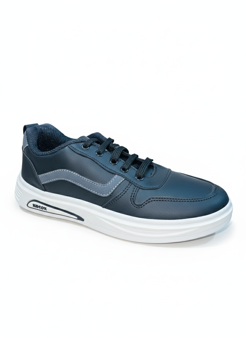 Men's casual sneaker black color with white sole