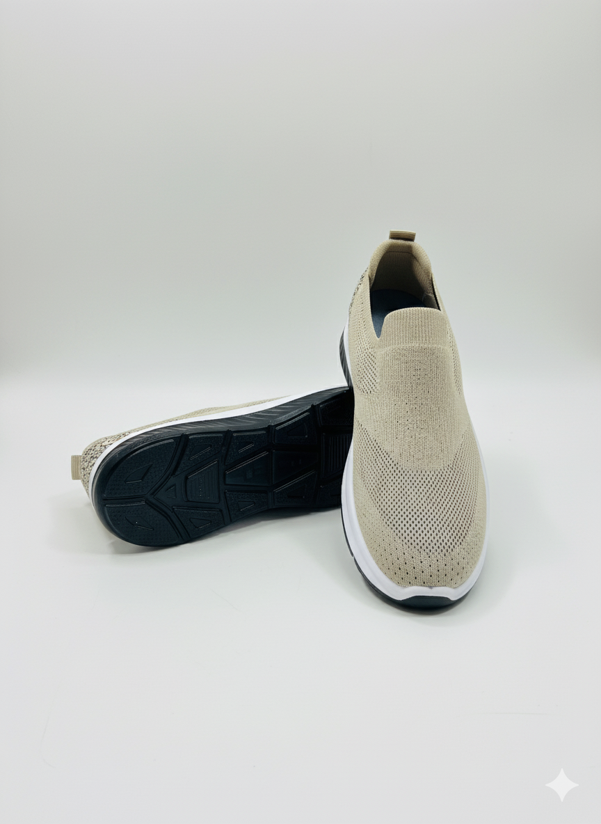 Men's Skecher light beige color with white and black sole